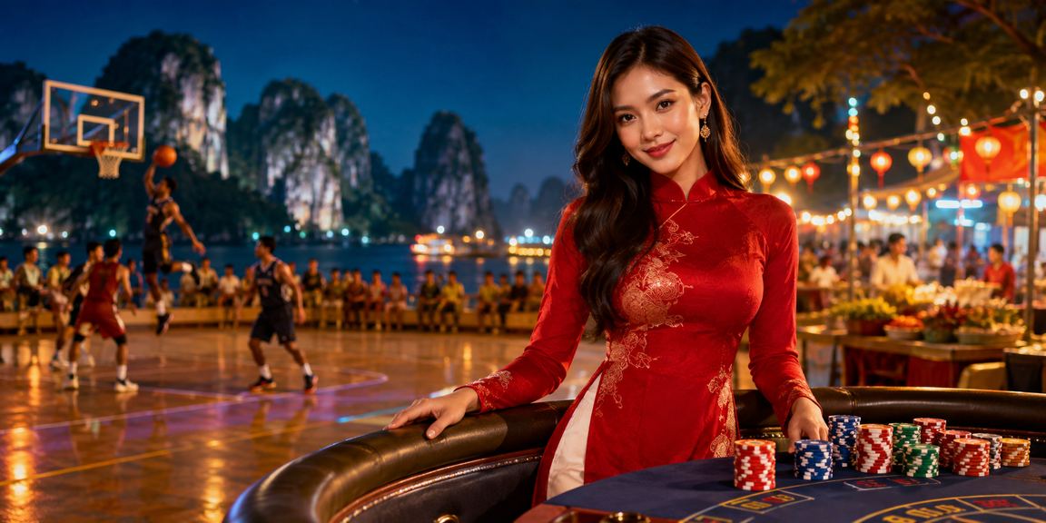 Người mặc áo dài tham gia cá cược bóng rổ trực tuyến tại vùng Hạ Long