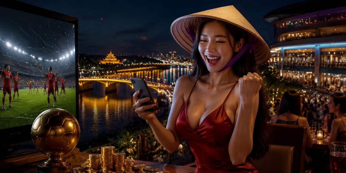 Người đội nón lá tại Huế tham gia cá cược bóng đá trực tuyến trên điện thoại